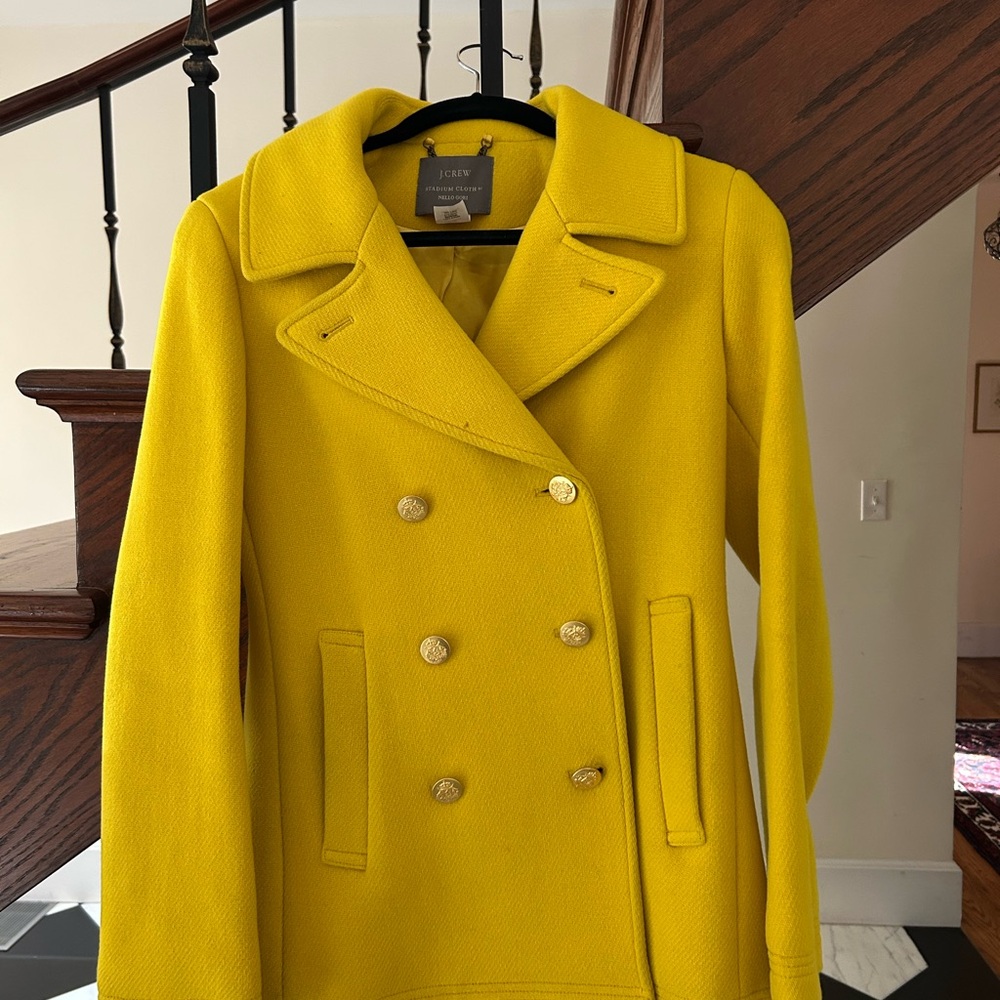 J. Crew Yellow Double-Breasted Coat